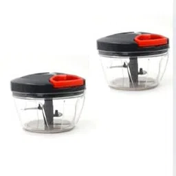 COMBO vegetable Chopper and Fruit Chopper with 3 Blades, 450 ml Capacity & Green, Grey Colour-image-44