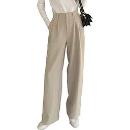 elendra jeans Elendra Cotton Blend Wide Leg Pants for Women | HIGH Waist Formal Baggy Pants-picture-37