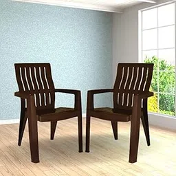 ITALICA Spine Care Plastic Chair for Home, Office, Living Room/Glossy Finish Plastic Outdoor Chair/Patio Chairs for Balcony | Suitable for Indoor & Outdoor (2277, Brown, Set of 2 Chair, MO)-picture-14