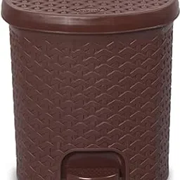 CELLO Classic Plastic Pedal 12 Liters, DustBin with Lid Plastic Garbage Waste Pedal Bin with Inner Bucket for Kitchen/Home/Office/Bathroom (Strong and durable Body)-Brown-image-65