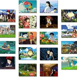 Studio Ghibli Posters Pack of 18 (10.5x14.8cm) 300 GSM | Anime Wall Decor | Ghibli Posters for Wall Decoration | Spirited Away Poster | Ponyo Poster | Aesthetic Wall Collage Kit-picture-30