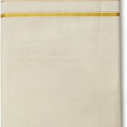chithra fabrics New 4.00'Meter(Double) Dhoti | Cream Coloured Kerala Mundu | ¼'Inch Special Kasavu Border | 100% Cotton Mundu-picture-17