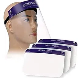 Glider Face Shield - Reusable Full Face Transparent Breathable Visor Anti Saliva Windproof Dustproof Shield Protect Eyes and Face with Protective Clear Film Elastic Band (Pack of 3)-image-65