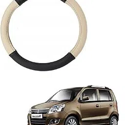 Car Steering Wheel Cover Black/Beige Colour Suitable for Maruti Suzuki Wagon-r Type-3-picture-41