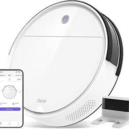 OKP Life Robot Vacuum K5 with 2500Pa Suction, Vacuum Robot Compatible with Alexa/APP/Wi-Fi 120 Min Runtime, Self-Charging Super Mini Quiet Robotic Vacuum for Carpets and Hard Floors for Pet Owners-image-38