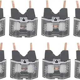 XKHLQLPEF 8Pcs Black Clear Roof Shape Car 2 Terminal Push-in Type Male PAL Link Fuse 80A-picture-10