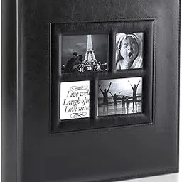 HASTHIP® Photo Album Book 4x6, PU Leather Hard Cover Scrap Books for Memories with 4-Clear Window, Large 500-Photo Capacity Family Album for Photos Collection, Wedding, Anniversary, Baby, Travel-picture-66