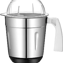 AJS spares- PREETHI Jar for "TITANIUM, STEELE SUPREME, MEGA MAGIC, PLATINUM, SILVER, ECO PLUS, DAISY, BLUE-LEAF GOLD, CHEFPRO, ECO CHEF, TRIO, ECO CHEF NEO" Mixer Grinders (Steel) (1500 ml) image 1