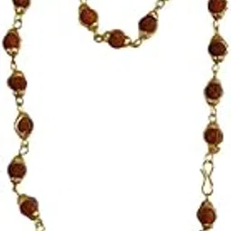 Beauty Tool Gold Plated Original Rudraksha Locket/Maalai for Men & Women (Brown With Gold) | Pack of 1 | (24 Inch)-picture-12