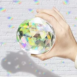 Together-life Clear Cut Crystal Suncatcher Ball Prisms Glass Sphere Faceted Gazing Ball Crystals for Home Décor, Window (100mm/3.94in)-picture-63