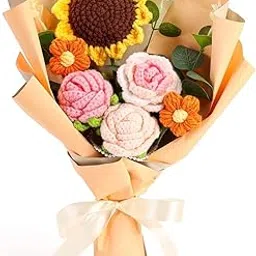 HASTHIP® Handmade Crochet Flowers Bouquet | Sunflowers & Roses | Desk Decoration & Gift | Box Packed | Versatile & Easy Maintenance | Ideal for Indian Women, Mother's Day & Birthdays-image-38