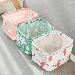 Foldable Mini Storage Basket 6 Pack Canvas Storage Small Canvas Containers with Handle for Organizing and Storing Crafts, Toys, and Sundry Items for Home Decor.-picture-16