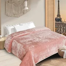 INDHOME Fleece Premium Double Size AC Blankets Super Soft Flannel Fuzzy Blanket for Bed, Sofa, Couch- Luxury Cozy Plush Throw Blanket, (90 X 90 Inch, Coral), 200 TC-picture-17