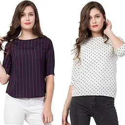 REVEXO,Combo Set of 02,Printed Ladies Top, (Size-L) 4225 Orange-picture-34