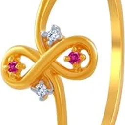 p.c. chandra jewellers 14k (585) Yellow Gold and American Diamond Ring for Women-picture-28