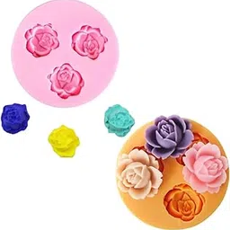LEGACYCART 3 Cavity Rose Flower Silicone Candle Mould for Chocolate Fondant Candy Cake Decoration Cupcake Topper Jelly Gummy Dessert Ice Cube Wax Soap Bath Bomb Floral Carnation Resin Craft Jewelry Mold (PACK OF 1)-image-90