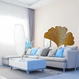 MERISHOPP Wrought Iron Ginkgo Leaves Wall Decor Abstract Wall Sculpture Simple Paper Light Accessories For Living Room Office Hotel Dining Room Farmhouse|-picture-19