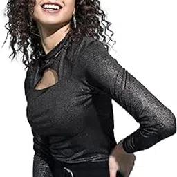 Tokyo Talkies Women's Long Sleeves Round Neck Solid Tops | Stylish-picture-38