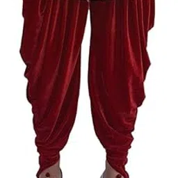 Men's Velvet Solid Harem Dhoti Pants for Sherwani & Indowestern (Maroon Color, Free Size)-picture-42