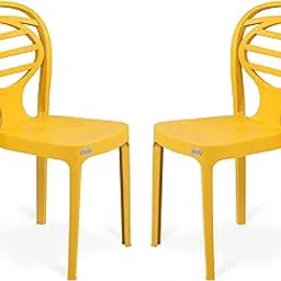 Supreme chairs Oak Armless Plastic Chair for Cafeteria, restaurent and Dining Rooms, Weight Bearing Capacity- 120 kg (Color- Royal Yellow, Count -2 Piece)-picture-20
