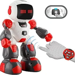 Magicwand R/C Rechargeable 2-in-1 Kids Buddy Watch Remote Gesture Sensing,Intelligent Programmable Smart Robot for Kids【Red】【Pack of 1】-picture-19