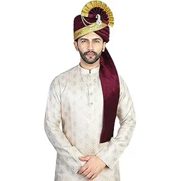 priyakant safawala Wedding Collection Dupion Safa (Pheta/Pagdi/Turban) for Wedding and Traditional Function Use It [Dupion Safa, Free - Size, Adjustable System]-picture-43