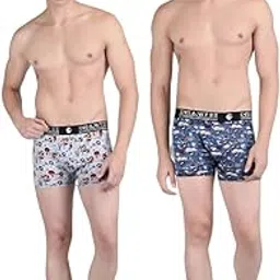 insanitee Men's Extra Thin Elastic Nylon Underwear Long Comfortable Breathable Comfort Boxer All Over Printed Design Brief-picture-25