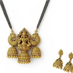 dealzone Traditional Gold Mangalsutra Necklace Set for Women,-picture-31