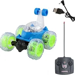 VGRASSP Rechargeable 360 Degree Rotation Stunt King Remote Control Stunning Moves Car Toy for Kids with Colorful Flashing Lights and Dynamic Music - Multicolor (Color As Per Stock)-image-55