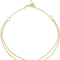 minutiae Flower Shape Layered Anklet With Solitaire Crystal Diamonds Painjan Payal Foot Chain Jewellery For Women and Girls-picture-19