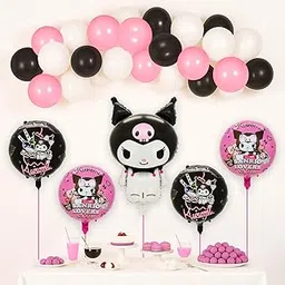Party Propz Anime Decoration Items - 35 Pcs Cartoon Balloons For Birthday | Balloons For Birthday Decoration,Hello Kitty, Sanrio, Kuromi decoration Foil Balloons For Birthday Decorations (foil)-picture-12
