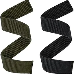 Abanen Hook and Loop Quick Dry Watch Band for Fenix 6/Fenix 5, 22mm Woven Nylon Ultralight Sport Wristband Strap for Garmin Fenix 6 Pro/Sapphire,Instinct,Fenix 5/5 Plus,Quatix 6/5 (Black Green)-picture-25