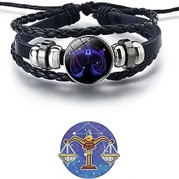 algrowd Astrologer Proof Bracelet Zodiac Signs Guardian Fluorescent Woven Leather Bracelet for Women & Men, All age Jewelry Gifts For Unisex image 1