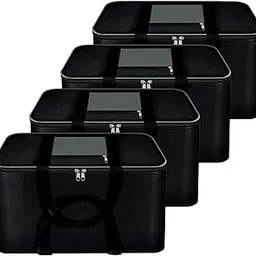 Durable Insulated Cooler Bag with Zipper Closure and Handles – Perfect for Picnics, Travel, and Food Storage (Black Grey, 4)-picture-34