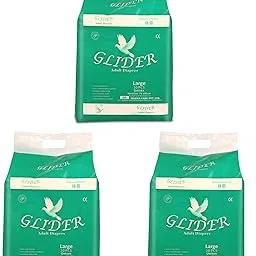 GLIDER Premium Unisex Adult Diaper Large, Waist Size 101-139Cm (40"-55"),High Absorbency, (Pack Of 3,30 Count) (Large)-image-57