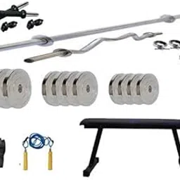 PROTONER 70 kgs with 4 Rods with Flat Bench Home Gym Package-picture-27