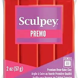 Sculpey Premo Polymer Oven-Bake Clay, Cadmium Red Hue, Non Toxic, 2 oz. bar, Great for jewelry making, holiday, DIY, mixed media and more. Premium clay Great for clayers and artists.-image-12