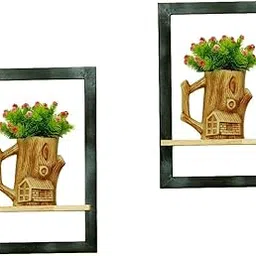 Vani Craft Floating Wall Mounted Wooden Shelves for Living Room, Bedroom, Kitchen | Rustic Durable Space-Saving Wall Hanging Shelf with Easy Installation - Set of 2-image-87