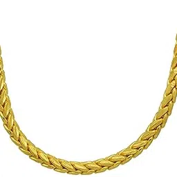 memoir guranteed 1 Micron Real Gold Plated 7 mm Thick, 22 Inch, 60 GMS, Pull Cable Design, Gold Look Chain Men and Women Fashion-picture-29
