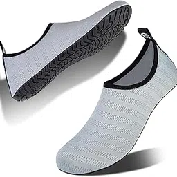 iceunicorn Water Shoes Quick Dry Swim Aqua Barefoot Socks for Women Men(Grey Size 7)-picture-24