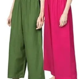 arihant plazma Women Comfort Rayon Pant Palazzo Combo (Packof 2),(Free Size), Length -39 inch-picture-13