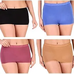 ikkai Women High Waist Cotton Boxer Briefs Boy Shorts Comfortable Underwear Packs of 4-picture-29