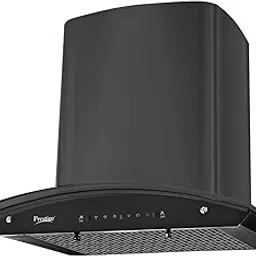 Prestige 180W Vista Deluxe 600 Glass Kitchen Hood chimney with Installation Kit 1200 m3/hr|2 LED Lamps|Filterless|Black-image-80