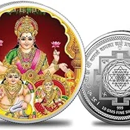 Silviya BIS Hallmarked Goddess Lakshmi 999 Pure Silver Coin - 2 Gram, 10 Gram & 20 Gram - Home | Office Puja & Diwali Gift - Round - With Authenticity Certificate-picture-49