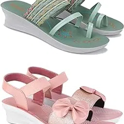 Kashwi Enterprises Women's Comfortable Sandal,Casual Lightweight Sandal for Everyday Wear | BTR- (2-Combo)-1963-OO8-picture-50