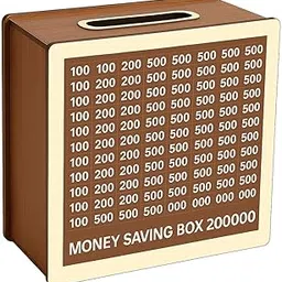 MASHUR FAB Solid Wood Money Saving Box ₹2 Lakh Target – Daily Savings Tracker Piggy Bank with Printed Denomination Chart-picture-19
