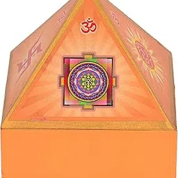 KESAR ZEMS Vastu Wooden with Inside Mirror Cash Box Pyramid Wish Box-Reiki-with Yantra Stickers for Home Office & Temple (10 x 10 x 11 Cm)-image-58