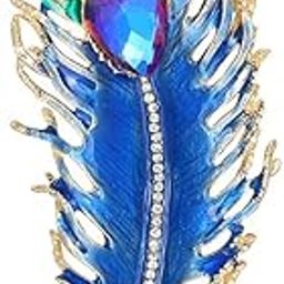 syga Brooch Pin Fashion Crystal Rhinestone Jewellery Pin Vintage Clothing Accessories Decoration Peacock Feather Brooch Colorful Brooches For Women- S71-picture-35
