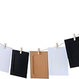 First Try 10 Pcs DIY Paper Photo Frame | with Wood Clips and Jute Twine | Creative Retro Kraft Paper Polaroid Films Hanging Album | for Home Dorm Office - 4"x 6" Pictures (Golden),Tabletop-picture-37