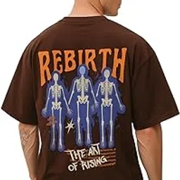 Cotton Drop Shoulder Round Neck Oversized Baggy Fit Front & Back Graphic Printed Half Sleeve T-Shirt Men (Available in from S to 2XL)-image-64